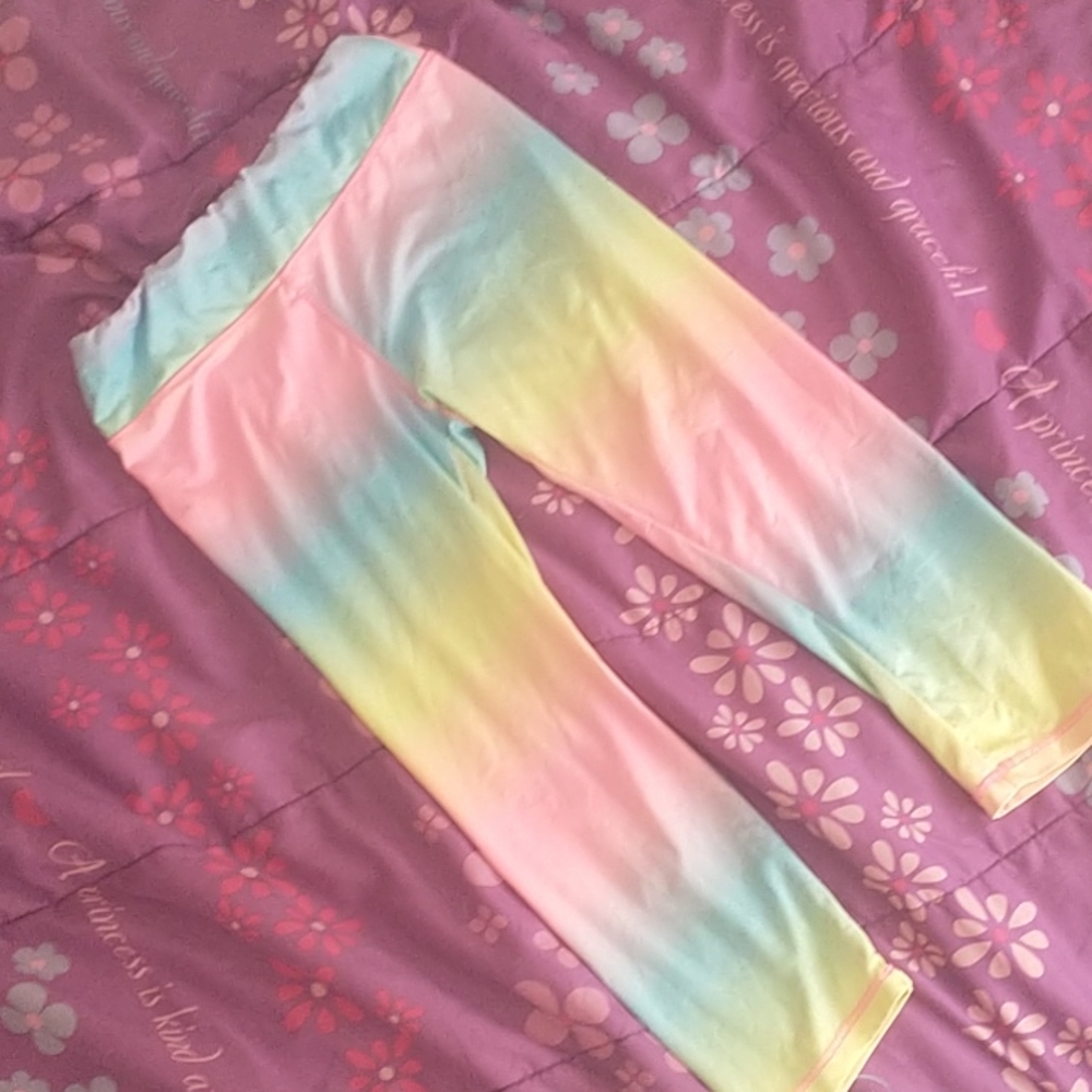 Rainbow neon leggings